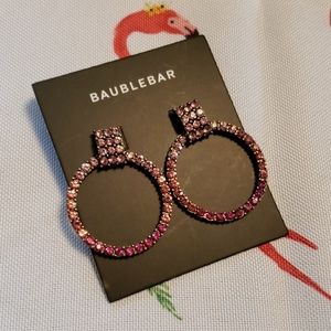 Pink Stone Hoop Earrings | BaubleBar